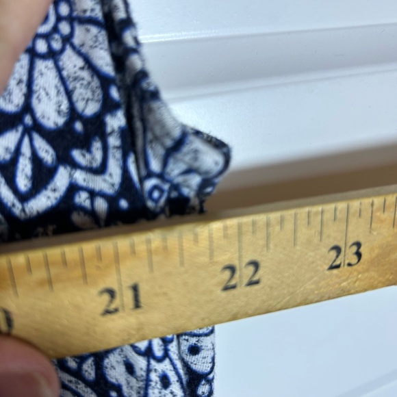 J Jill Women’s Plus 1X Sleeveless Maxi Dress Blues Geometric Pattern 3627 - Picture 8 of 9